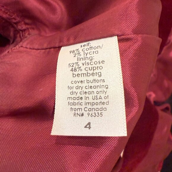 SUSANA MONACO DARK RED/BURGUNDY VISCOSE CROPPED JACKET - Picture 7 of 9